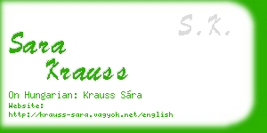 sara krauss business card